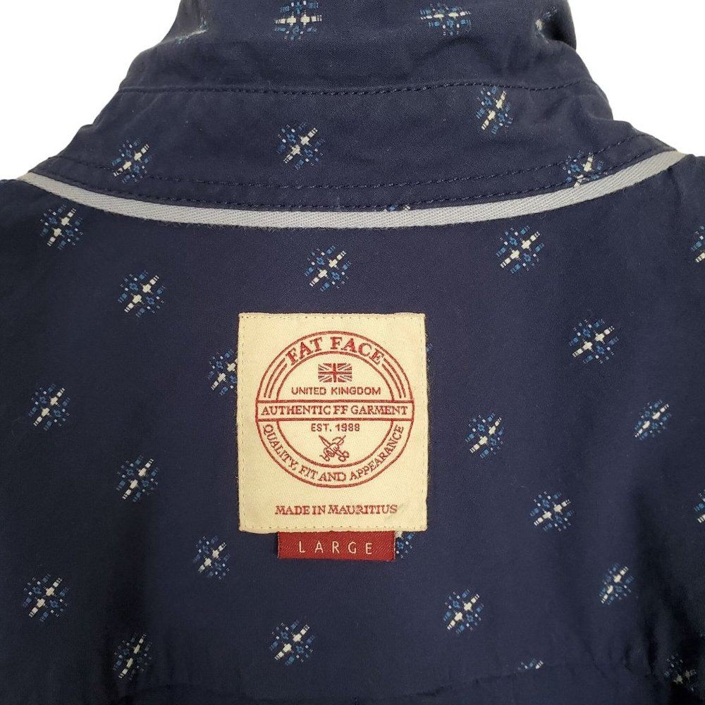FatFace UK Size L Shirt 100% Cotton Embroidered Button Front Long Sleeve Pocket - Picture 10 of 12